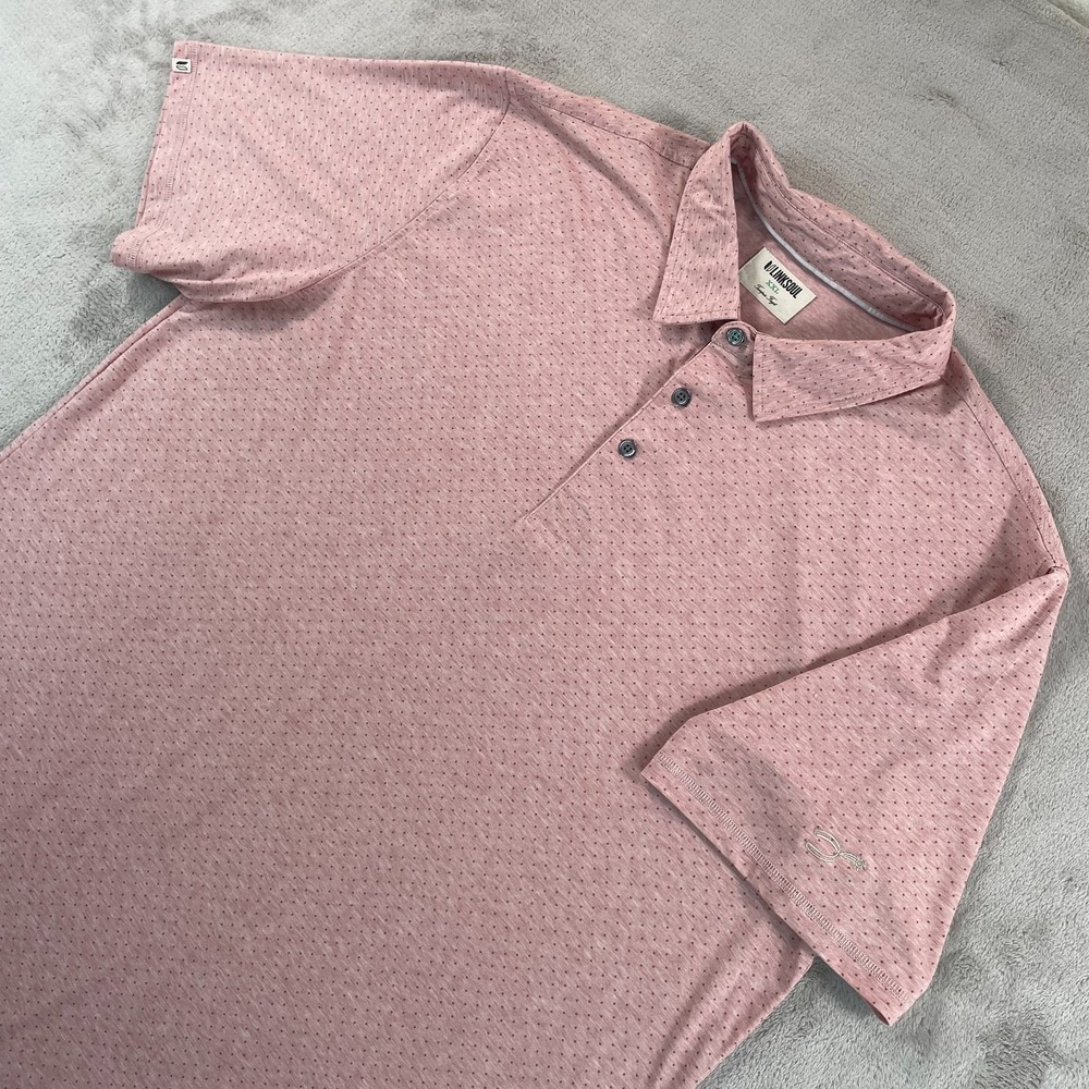 LinkSoul Printed Delray Polo Shirt 2XL Heather Wine Dots Shooting Star Golf Club